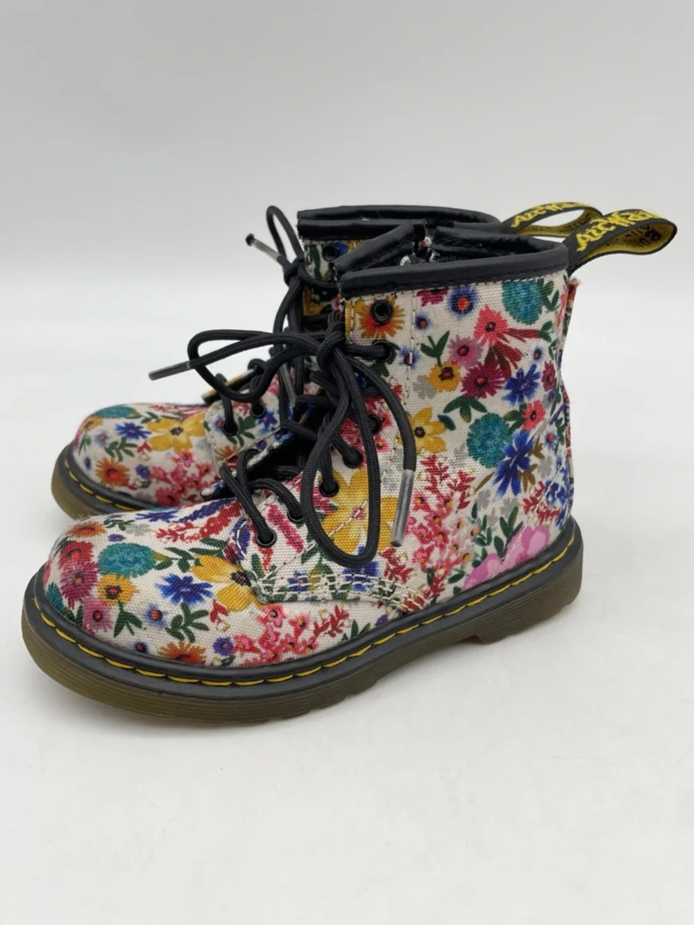 Dr. Martens Kids Floral Brookley Wander Combat Boots